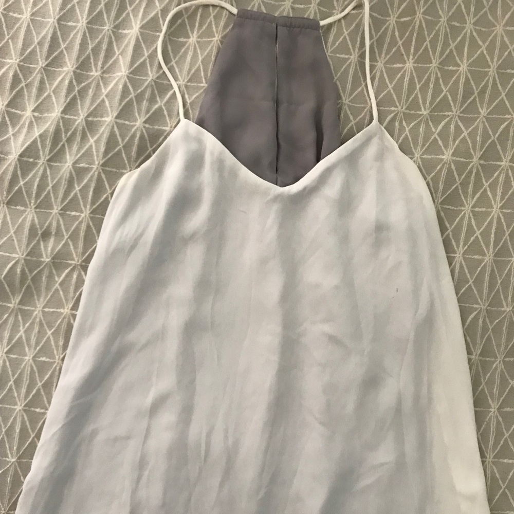 Gray and white reversible tank top